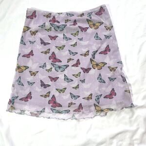 Mint Vanilla Butterfly Mini Skirt Women's Y2k 00's Multicolor Hippie Medium Girl